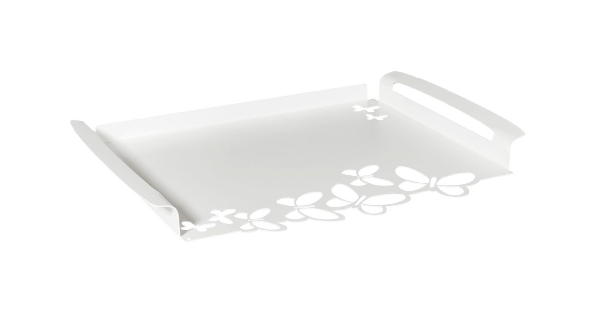 Arti & Mestieri - Vassoio Caffè Di Design Moderno Origami Bianco Neve 30x20px5h - Dimensione