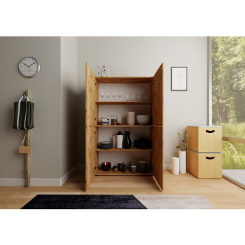  - Elios høj skænk med 4 døre, 100x35x165 cm, blank hvid