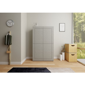  - Elios høj skænk med 4 døre, 100x35x165 cm, blank hvid