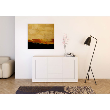  - Skænk med 2 låger/3 skuffer 150x40x83,5 cm Elios blank hvid