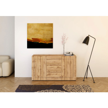  - Skænk med 2 låger/3 skuffer 150x40x83,5 cm Elios blank hvid