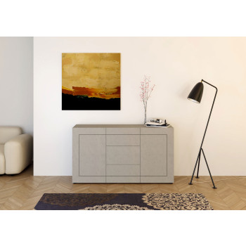  - Skænk med 2 låger/3 skuffer 150x40x83,5 cm Elios blank hvid