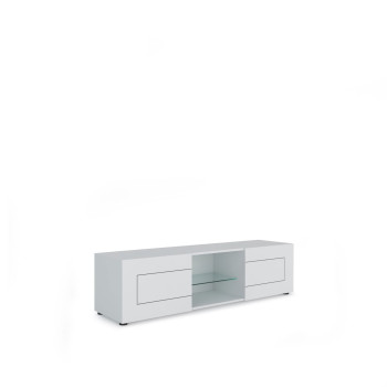  - 2-dørs TV-bord med åbent rum 150x40x40 cm Elios blank hvid