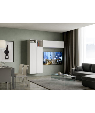 Isoka Compositions - Isoka A21B vægkomposition til stue B.234 H.194 D.39.2 Valgfri reol H.30 94 €