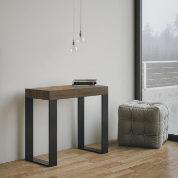 Udtrækkeligt konsolbord 90x40/196 cm Tecno Small Antracit stel