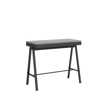 Banco Evolution konsol med antracit stel - Udtrækkelig konsol 90x40/196 cm Banco Small Evolution Naturlig Eg med antracit stel