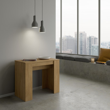 Basic konsolbord - Udtrækkeligt konsolbord 90x48/204 cm Basic lille hvid ask