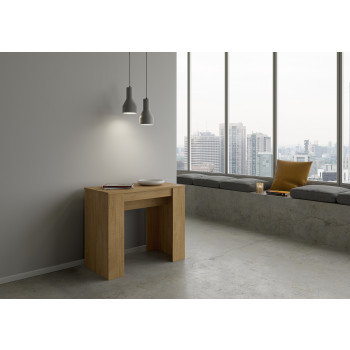 Basic konsolbord - Udtrækkeligt konsolbord 90x48/204 cm Basic lille hvid ask