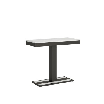 Capital Evolution konsolbord med antracit stel - Udtrækkeligt konsolbord 90x40/300 cm Capital Evolution Naturlig Eg med antracit stel