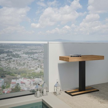 Capital konsolbord med antracit stel - Udtrækkeligt konsolbord 90x40/300 cm Capital hvid ask med antracit stel