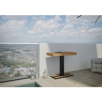 Capital konsolbord med antracit stel - Udtrækkeligt konsolbord 90x40/300 cm Capital Premium Naturlig Eg med antracit stel