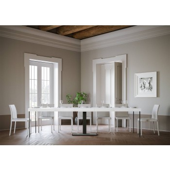 Capital konsolbord med antracit stel - Udtrækkeligt konsolbord 90x40/300 cm Capital Premium Naturlig Eg med antracit stel