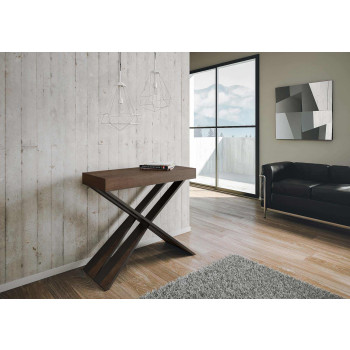 Diago konsolbord med antracitgrå ben - 90x40/300 cm Diago Premium udtrækkeligt konsolbord med ben i naturlig eg og antracitgrå