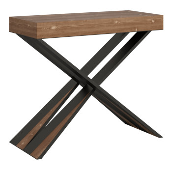 Diago konsolbord med antracitgrå ben - 90x40/300 cm Diago Premium udtrækkeligt konsolbord med ben i naturlig eg og antracitgrå
