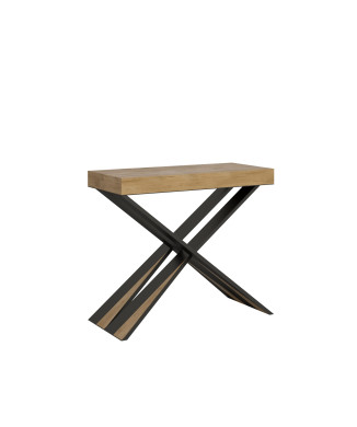 Diago konsolbord med antracitfarvede ben - 90x40/300 cm Diago Premium udtrækkeligt konsolbord med ben i naturlig eg og antracitfarvede