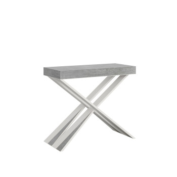 Diago konsolbord med hvide ben - Diago Lille udtrækkeligt konsolbord 90x40/196 cm med ben i hvid ask