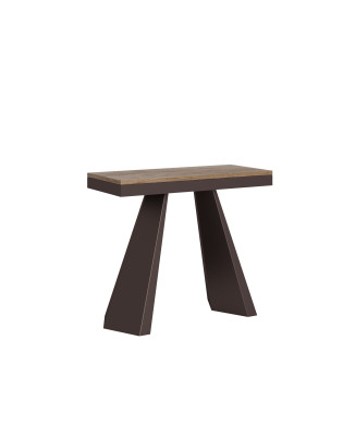 Diamante Evolution konsolbord med bjørneben og stel - Udtrækkeligt konsolbord 90x40/300 cm Diamante Evolution stel i naturligt egetræ og bjørneben