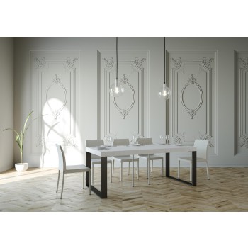 Elettra konsolbord med antracit stel - Udtrækkeligt konsolbord 90x40/300 cm Elettra Premium Naturlig Eg med antracit stel