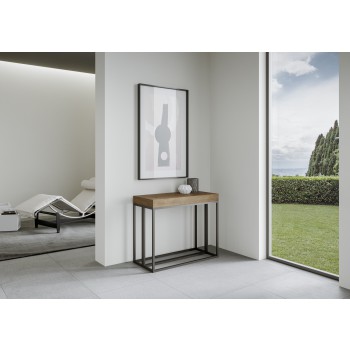 Epoca konsolbord med antracit stel - Udtrækkeligt konsolbord 90x40/196 cm Epoca Small Premium Naturlig Eg med antracit stel