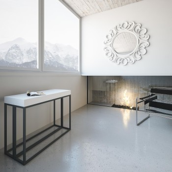 Epoca konsolbord med antracit stel - Udtrækkeligt konsolbord 90x40/196 cm Epoca Small Premium Naturlig Eg med antracit stel