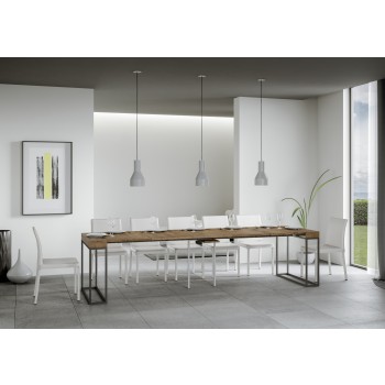 Epoca konsolbord med antracit stel - Udtrækkeligt konsolbord 90x40/300 cm Epoca Oak Nature stel med antracit stel