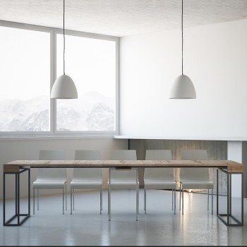 Epoca konsolbord med antracit stel - Udtrækkeligt konsolbord 90x40/300 cm Epoca Oak Nature stel med antracit stel