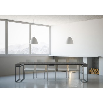 Epoca konsolbord med antracit stel - Udtrækkeligt konsolbord 90x40/300 cm Epoca Oak Nature stel med antracit stel