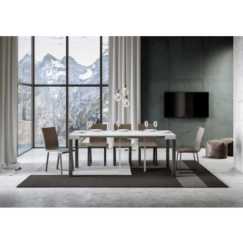 Hverdagskonsolbord med antracitben - 90x40/300 cm Hverdagskonsolbord med udtræk, hvidt asketræ og antracitben