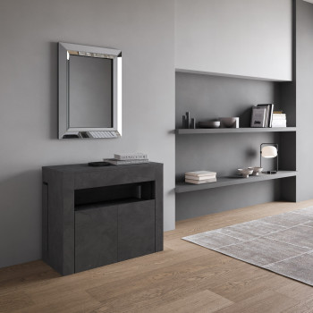 Evolve konsolbord med underbænk - Udtrækkeligt konsolbord 90x42/302 cm Evolve hvid ask med indvendige forlængere og underbænk