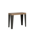 Udtrækkeligt konsolbord 90x40/196 cm Flame Small Premium Antracit stel
