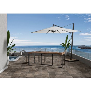 Futura konsolbord med antracit stel - Udtrækkeligt konsolbord 90x40/190 cm Futura Lille bejdset fyrretræ med antracit stel