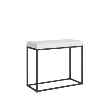 Nordica konsolbord med antracit stel - Udtrækkeligt konsolbord 90x40/300 cm Nordica Naturlig Eg med antracit stel