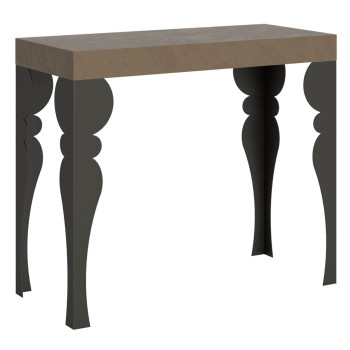 Paxon konsolbord med antracitfarvede ben - Paxon Lille udtrækkeligt konsolbord 90x40/196 cm med hvid ask og antracitfarvede ben