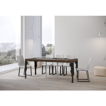 Paxon Premium konsolbord med antracitgrå ben - Paxon Premium udtrækkeligt konsolbord 90x40/300 cm med hvid asketræ og antracitgrå ben