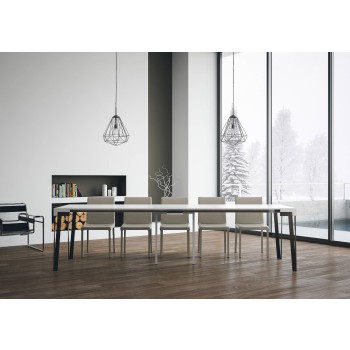 Rio konsolbord med antracit stel - 90x40/300 cm Rio udtrækkeligt konsolbord i naturlig eg med antracit stel