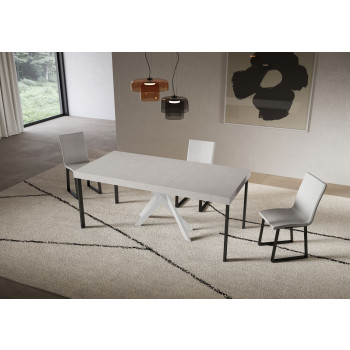 Saki Premium konsolbord med hvide ben - Udtrækkeligt konsolbord 90x40/196 cm Saki Small Premium Cashmere med hvide ben