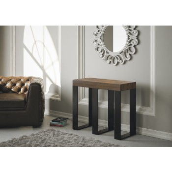 Sintesi konsolbord med antracit stel - Udtrækkeligt konsolbord 90x40/300 cm Sintesi Hvid Ask med antracit stel