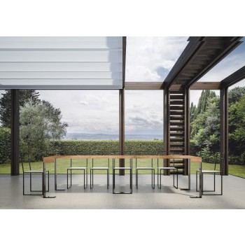 Sintesi konsolbord med antracit stel - Udtrækkeligt konsolbord 90x40/300 cm Sintesi Hvid Ask med antracit stel