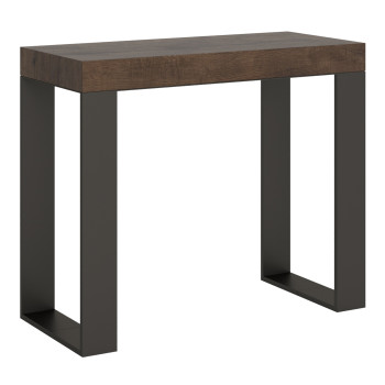 Tecno konsolbord med antracit ben - Tecno Lille udtrækkeligt konsolbord 90x40/196 cm med hvid ask og antracit ben
