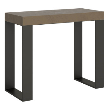 Tecno konsolbord med antracit ben - Tecno Lille udtrækkeligt konsolbord 90x40/196 cm med hvid ask og antracit ben