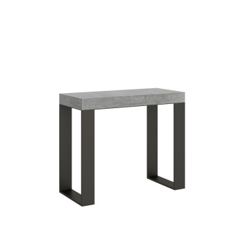 Tecno konsolbord med antracit ben - Tecno Lille udtrækkeligt konsolbord 90x40/196 cm med hvid ask og antracit ben