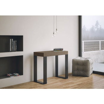 Tecno konsolbord med antracitben - Udtrækkeligt konsolbord 90x40/196 cm Tecno Small Premium naturlig eg med antracitben