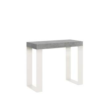 Tecno konsolbord med hvide ben - Udtrækkeligt konsolbord 90x40/196 cm Tecno Lille hvid ask med hvide ben