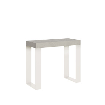 Tecno konsolbord med hvide ben - Udtrækkeligt konsolbord 90x40/196 cm Tecno Lille hvid ask med hvide ben