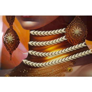 MALERI PÅ LÆRRED MED SAMIRA RAMME -B-