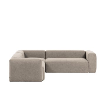 Blok 4-personers beige hjørnesofa 290 x 290 cm