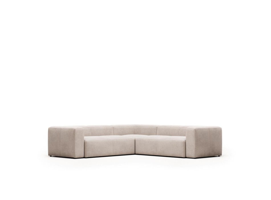 Blok 4-personers beige hjørnesofa 290 x 290 cm