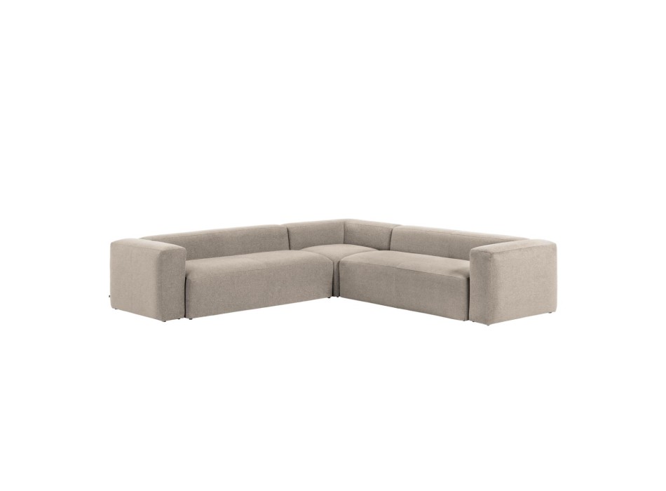 Blok 6-personers beige hjørnesofa 320 x 320 cm
