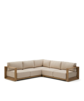 Ambra 5-personers hjørnesofa i massivt akacietræ med en lys finish, 248 cm FSC 100%