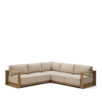 Ambra 5-personers hjørnesofa i massivt akacietræ med en lys finish, 248 cm FSC 100%